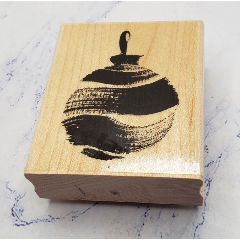 Penny Black Rubber Stamps 2807F Brushed Striped Ornament Mounted Rubber Stamp